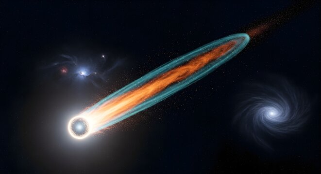 Detailed View of Lyrid Fireball Meteor with Ionization Trail