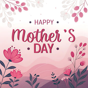 Happy mother's day floral greeting card design