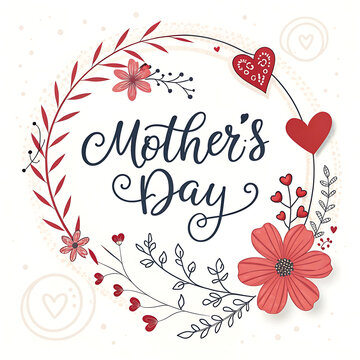 Mother's day floral heart wreath design