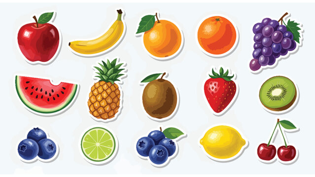 Fresh Fruit Stickers for Food Packaging, Recipes & Health Marketing