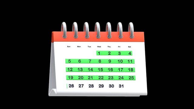 3D Calendar | Alpha Channel