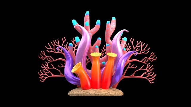 3D Colour Full Corals | Alpha Channel