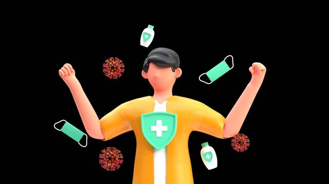 3D Immune System Getting Weak | Alpha Channel
