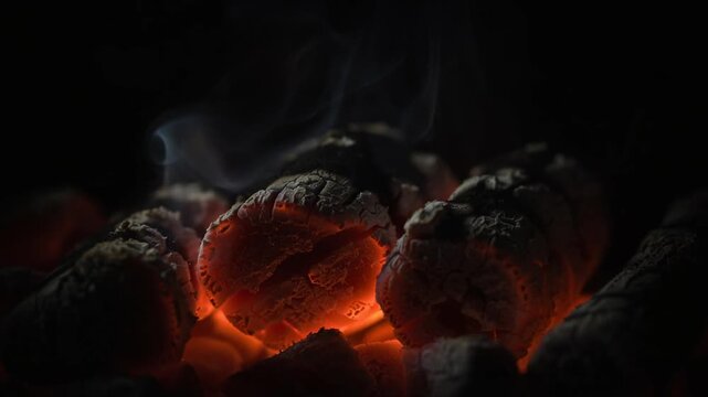 Glowing Embers Dark Background Loop