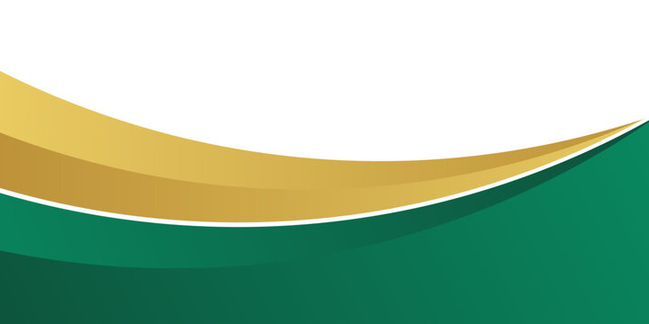 Luxury green and gold abstract background with smooth curves suitable for invitation and award certificates.