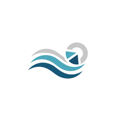 Fototapeta premium Abstract Wave and Circle Logo Design.