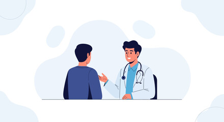 Fototapeta premium Doctor consulting patient, medical consultation, healthcare, doctor's office, doctor-patient relationship