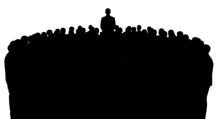 Obraz premium A crowd of people in silhouette.