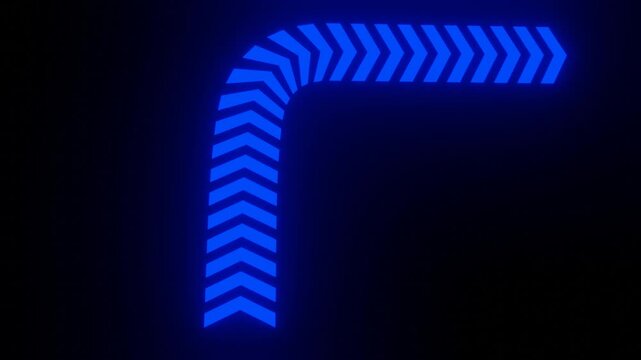 Futuristic Blue Neon Curved Arrow Animation (Best for SEO)