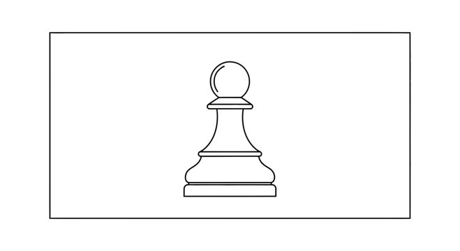 Black and White Chess Pawn Silhouette on White Background