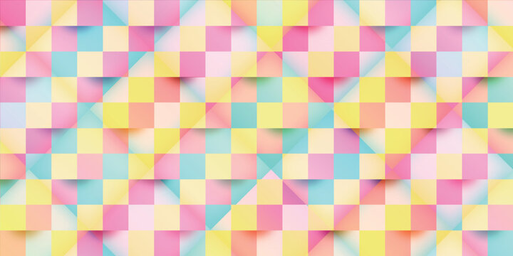 Colorful Pastel Geometric Checkered Pattern Background