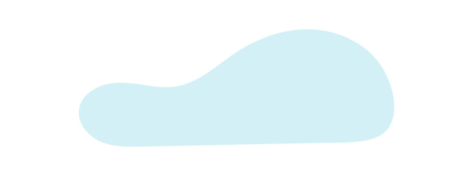 Soft blue flat cloud symbol on white. Minimal weather cloud icon as airy shape and smooth soft shape. Pastel sky motif with clean silhouette and abstract backdrop for web ui button or logo template