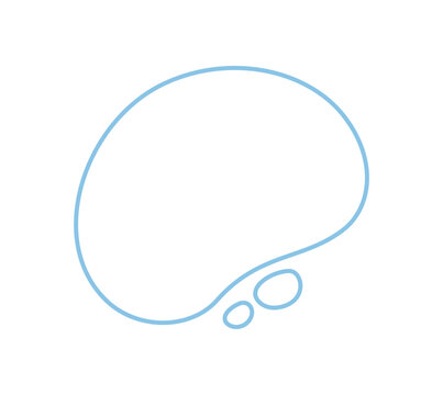 Minimal organic outline blob frame forms an abstract shape with fluid amoeba details set. Irregular bubble and soft line with set of curves create modern frame and outline accent for simple design.