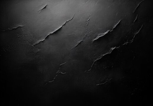 dark matte black textured wall with torn peeling layers and jagged scratches, dramatic high-contrast lighting and a moody mysterious atmosphere