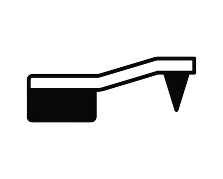 Atomic force microscope cantilever outline icon with a pointed probe tip.