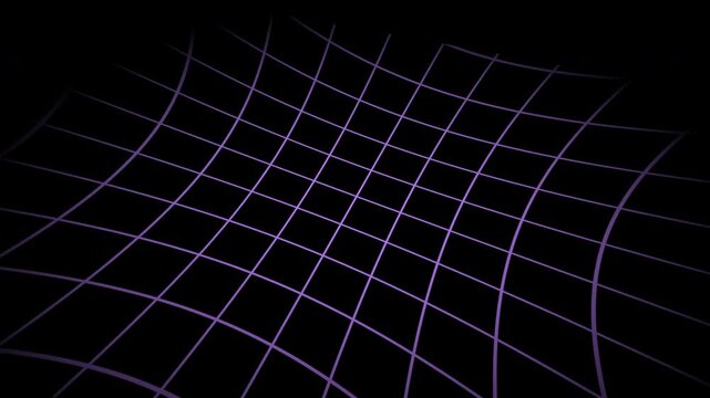Immersive perspective wireframe moving forward. Infinite tech grid for cyberpunk environments and data visuals. Seamless 4K.