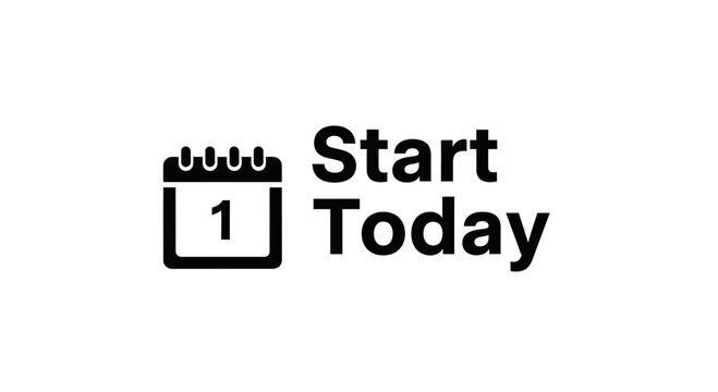 Calendar Icon with Text 'Start Today' - Motivation and Planning Concept