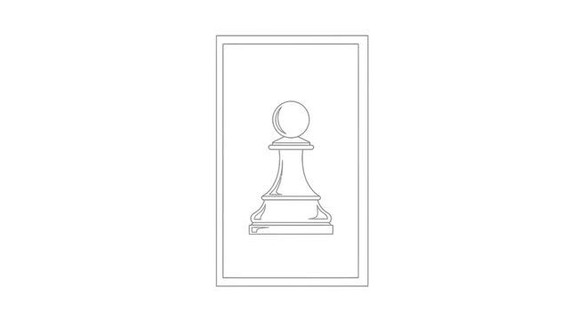 Chess Pawn Silhouette Icon, Strategy Game Piece, Minimalist Vector Art