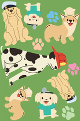 Fototapeta premium Dog_Labor_Day_Pattern.eps