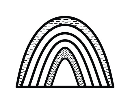 Black and white vector illustration of an anticline fold showing geological strata patterns.
