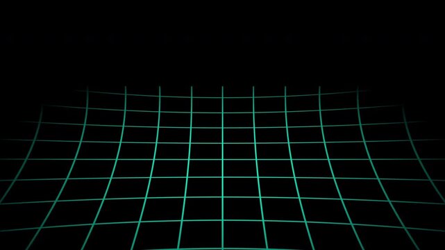 Pro-grade perspective wireframe animation. Infinite geometric floor for sci-fi HUD and modern tech backgrounds. Seamless loop.