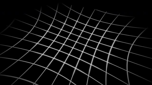 Immersive perspective wireframe moving forward. Infinite tech grid for cyberpunk environments and data visuals. Seamless 4K.
