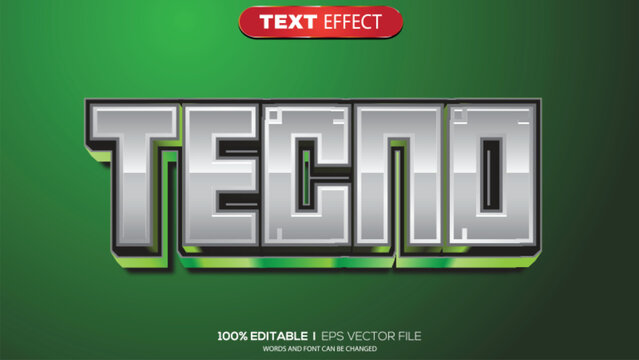 3d text effect tecno theme