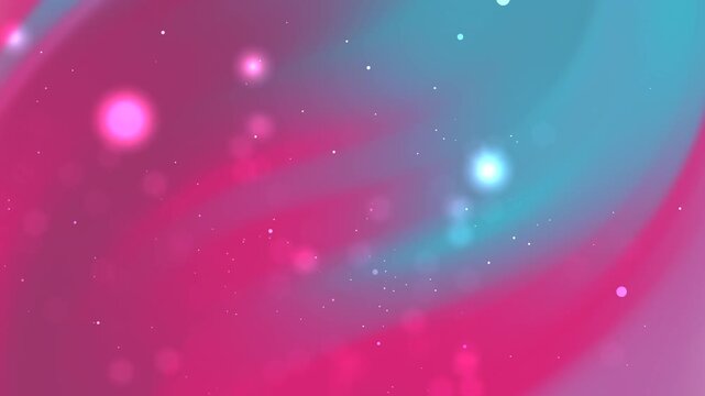 Abstract animated background with pink and green colors, with a rotating motion the green color slowly disappears sprinkled particles