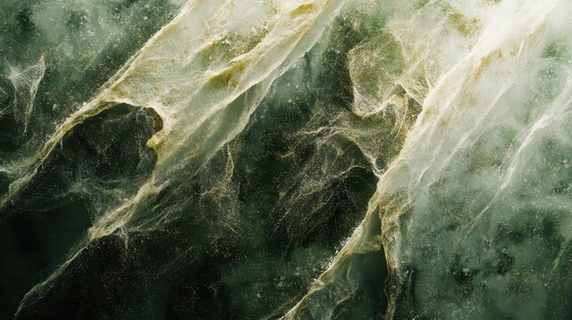 Abstract natural green mineral texture with layered organic veins and intricate surface details
