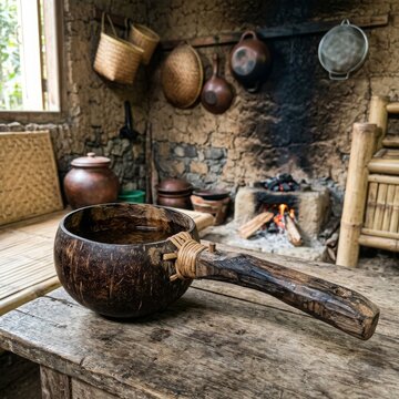 raditional Coconut Shell Dipper &ndash; Rustic Kitchen Tool