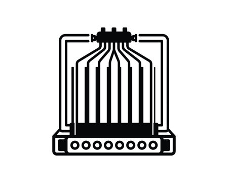 DNA sequencer capillary array vector illustration for genetic analysis projects