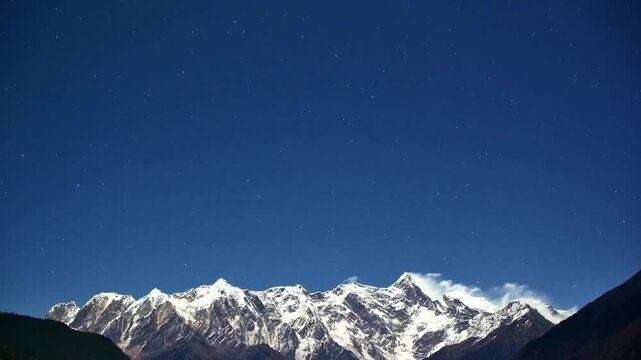A breathtaking time lapse showing the Milky Way galaxy rotating above the snow capped peak of Namcha Barwa in Tibet China.