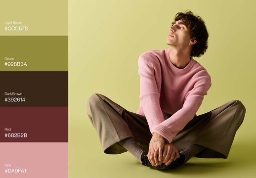 Color Palette Mockup Template & Moodboard For Brand Style Guide Color Swatches