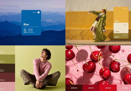 Color Palette Mockup Template & Moodboard For Brand Style Guide Color Swatches