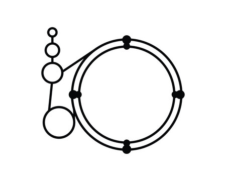 Vector outline diagram of a Large Hadron Collider particle accelerator system.