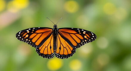 Obraz premium A vibrant monarch butterfly with detailed wings displayed on transparent background