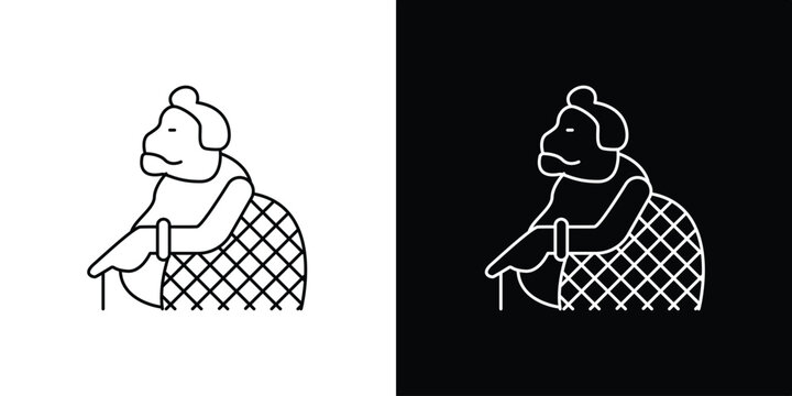 Black silhouette vector illustration of a puppet traditional icon of Javanese culture "Bagong"