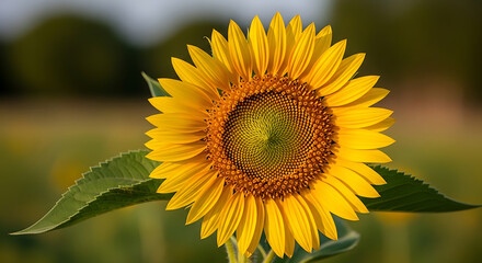 Obraz premium Close up of a vibrant yellow sunflower in full bloom on transparent background