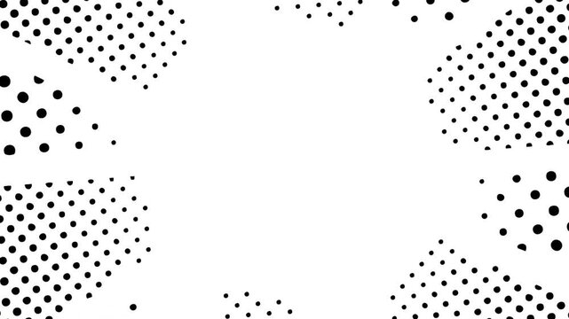 Minimalist Black Halftone Dots Rotating Motion Graphic Frame