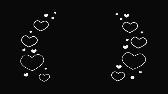 Hand-drawn heart frame animation with copy space.