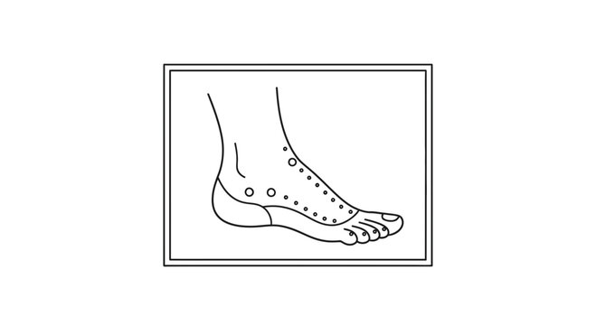 Acupuncture points on human foot sole illustration, reflexology chart, medical diagram