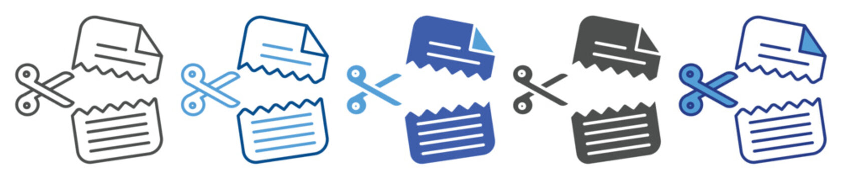 Crop file icon set multiple style collection