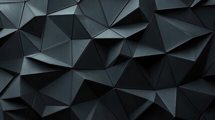 Fototapeta premium dark geometric faceted surface of sharp triangular panels with dramatic shadows and a moody metallic texture