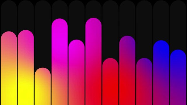 Audio Equalizer Animation Colorful Gradient Music Visualizer Bars on Dark Background
