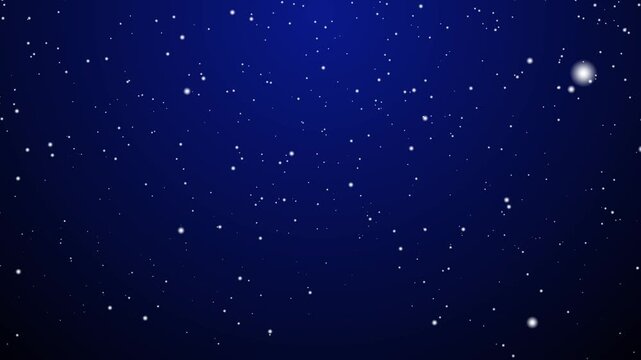 Blue Night Sky Star Particle Animation with Floating Light Dots Background