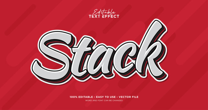 Editable sticker 3d text effect, stack text style effect