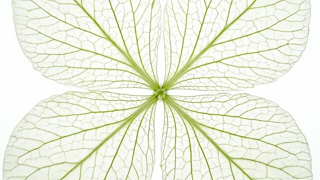 Delicate Translucent Hydrangea Sepal Skeleton with Intricate Green Venation