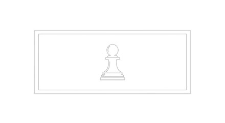 Fototapeta premium Minimalist Chess Pawn Silhouette in a Rectangular Frame