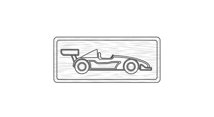 Naklejka premium Vintage Racing Car Silhouette Icon on Textured Background