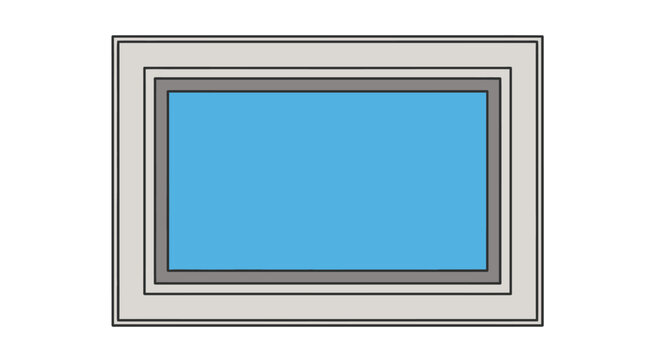 Television Screen With Blue Display.